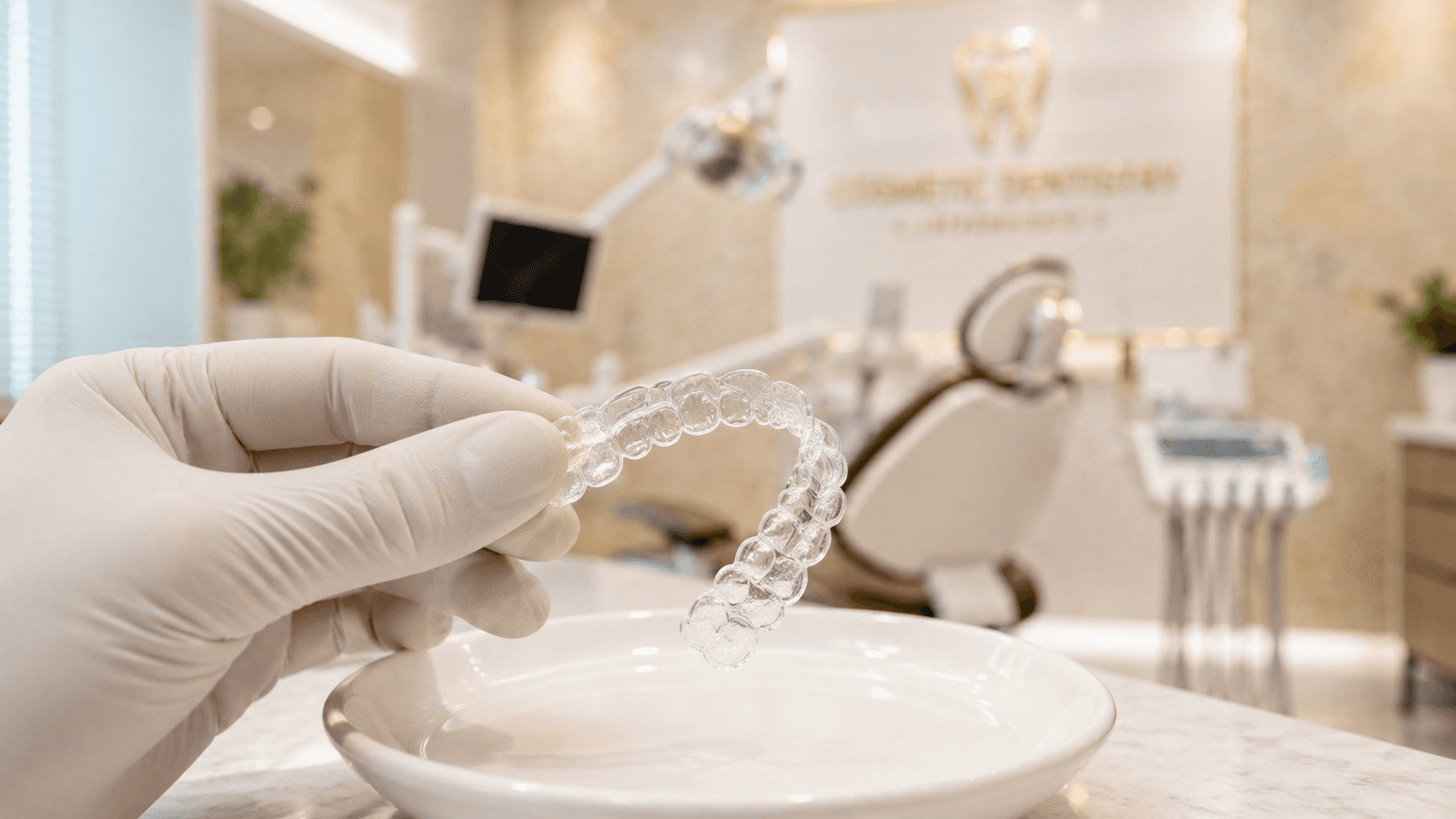 Clear aligner being prepared inside the Turabi Dentistry clinic